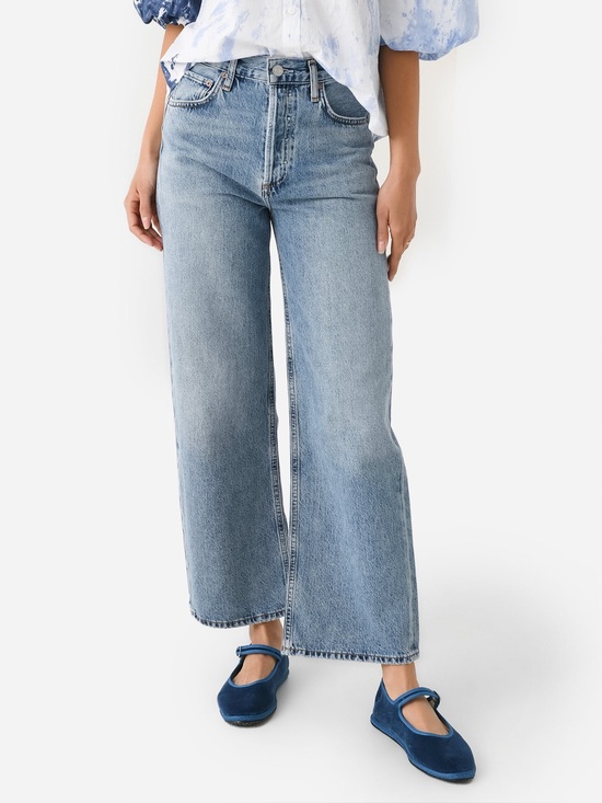 Agolde Denim - AGOLDE Ren Wide Leg Jeans in Disclosure Light Wash Relaxed Size 28